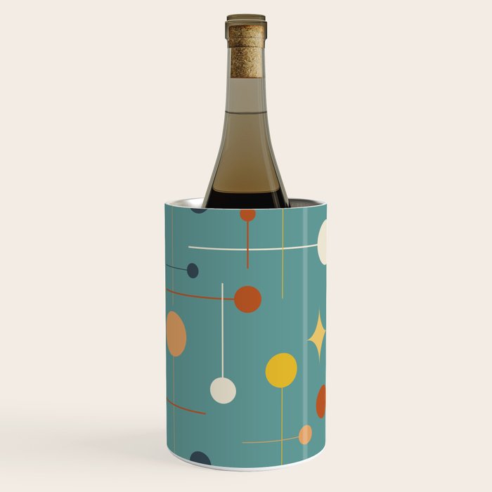 Mid Century Modern Atomic Abstract Pattern Wine Chiller Gallery Image 3