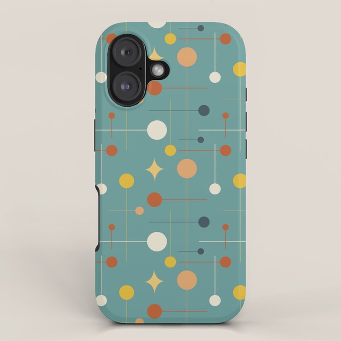 Mid Century Modern Atomic Abstract Pattern iPhone Case Gallery Image 1