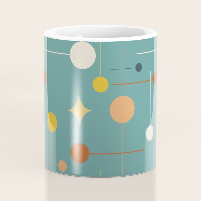 Mid Century Modern Atomic Abstract Pattern Coffee Mug Gallery Image 4