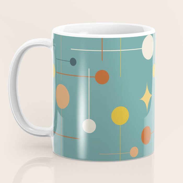 Mid Century Modern Atomic Abstract Pattern Coffee Mug Gallery Image 3
