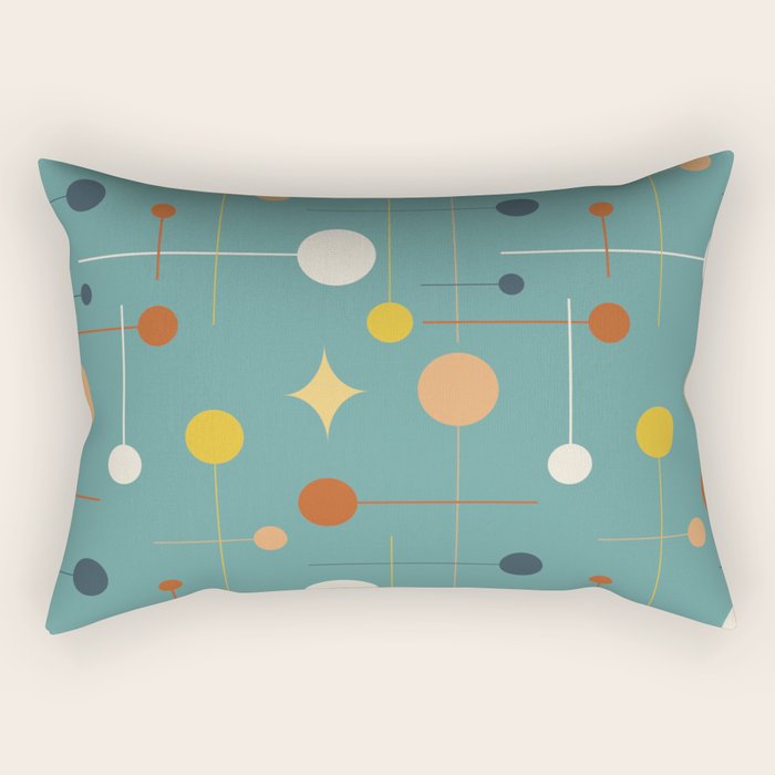 Mid Century Modern Atomic Abstract Pattern Rectangular Pillow Gallery Image 1
