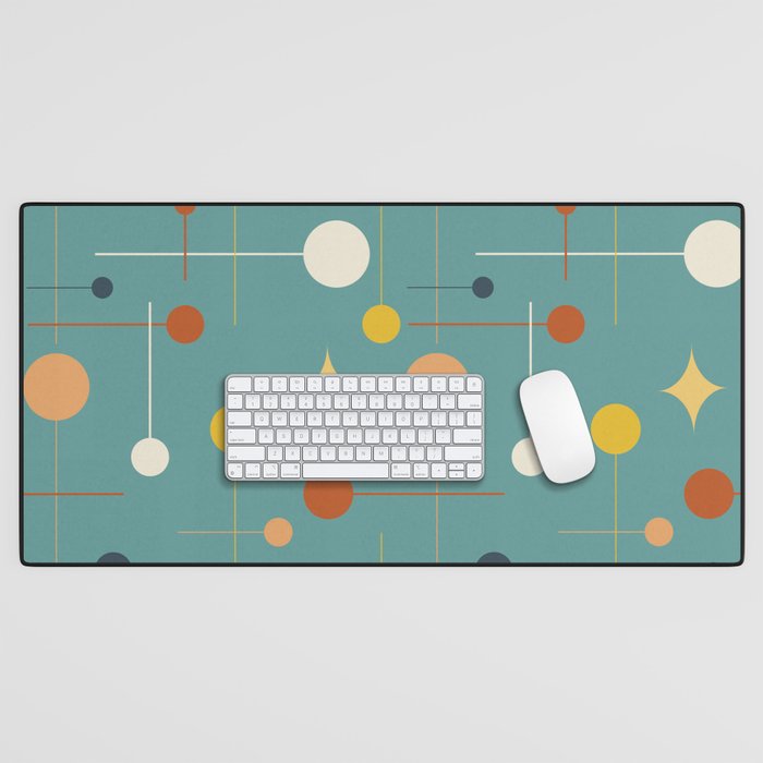 Mid Century Modern Atomic Abstract Pattern Desk Mat Gallery Image 1
