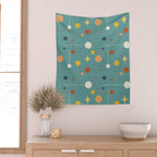 Mid Century Modern Atomic Abstract Pattern Wall Tapestry Gallery Image 2