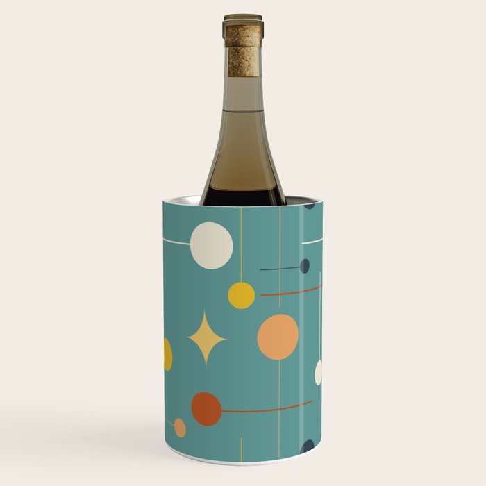 Mid Century Modern Atomic Abstract Pattern Wine Chiller Gallery Image 1