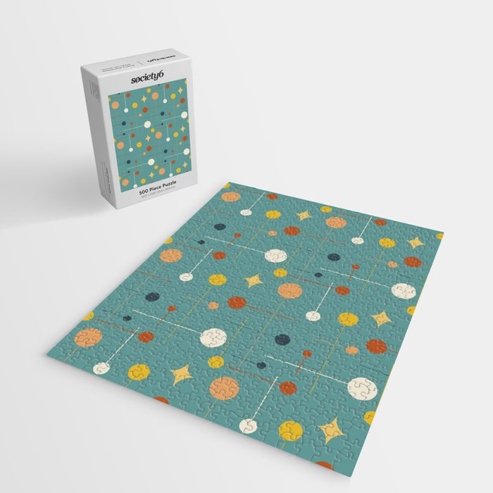 Mid Century Modern Atomic Abstract Pattern Jigsaw Puzzle Gallery Image 2