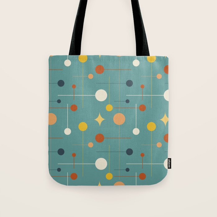 Mid Century Modern Atomic Abstract Pattern Tote Bag Gallery Image 1