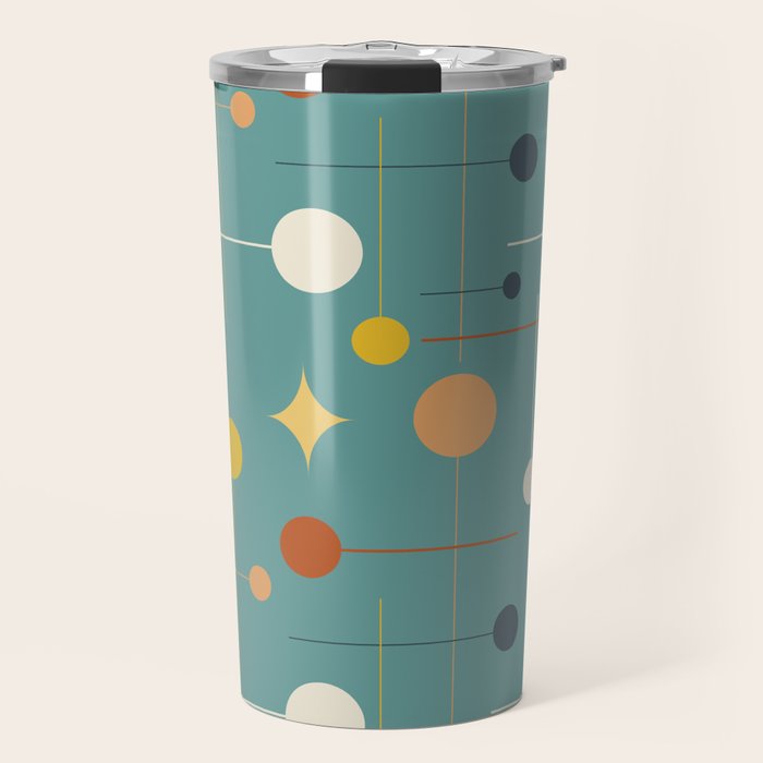 Mid Century Modern Atomic Abstract Pattern Travel Mug Gallery Image 1
