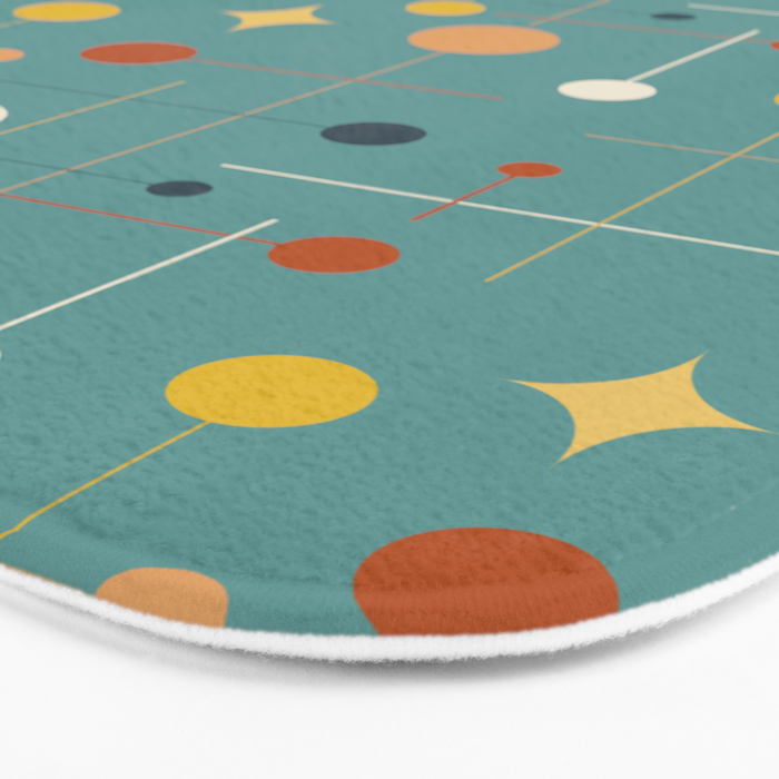 Mid Century Modern Atomic Abstract Pattern Bath Mat Gallery Image 3