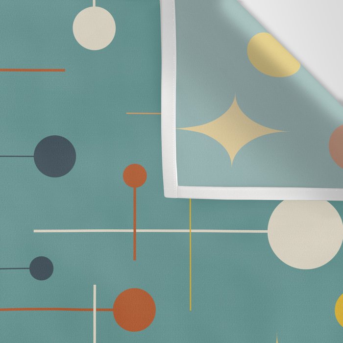 Mid Century Modern Atomic Abstract Pattern Wall Tapestry Gallery Image 3