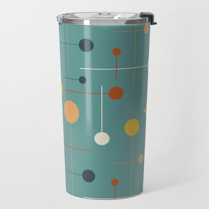 Mid Century Modern Atomic Abstract Pattern Travel Mug Gallery Image 2