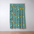 Mid Century Modern Atomic Abstract Pattern Window Curtain Gallery Image 3