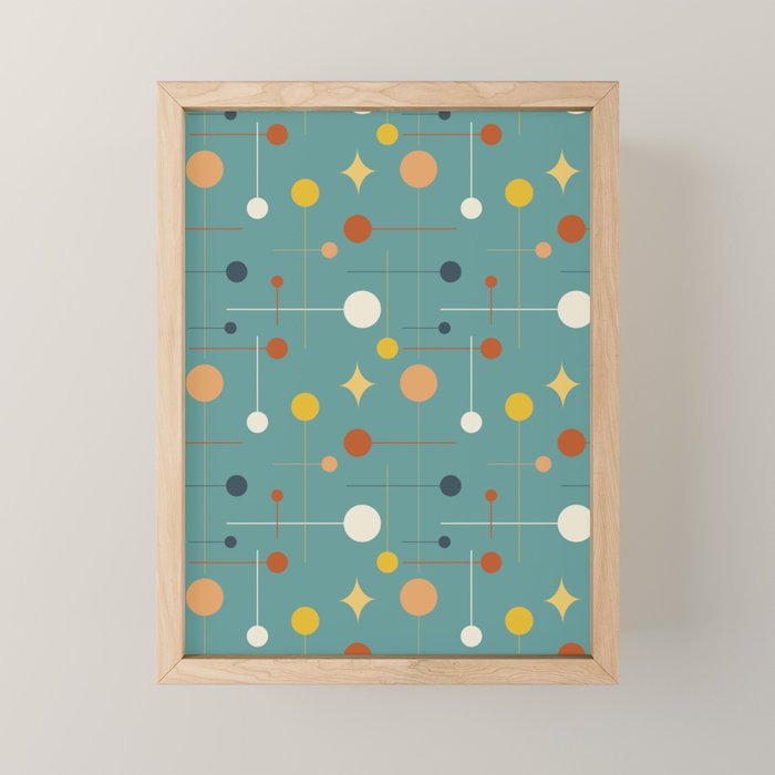 Mid Century Modern Atomic Abstract Pattern Mini Art Print Gallery Image 1