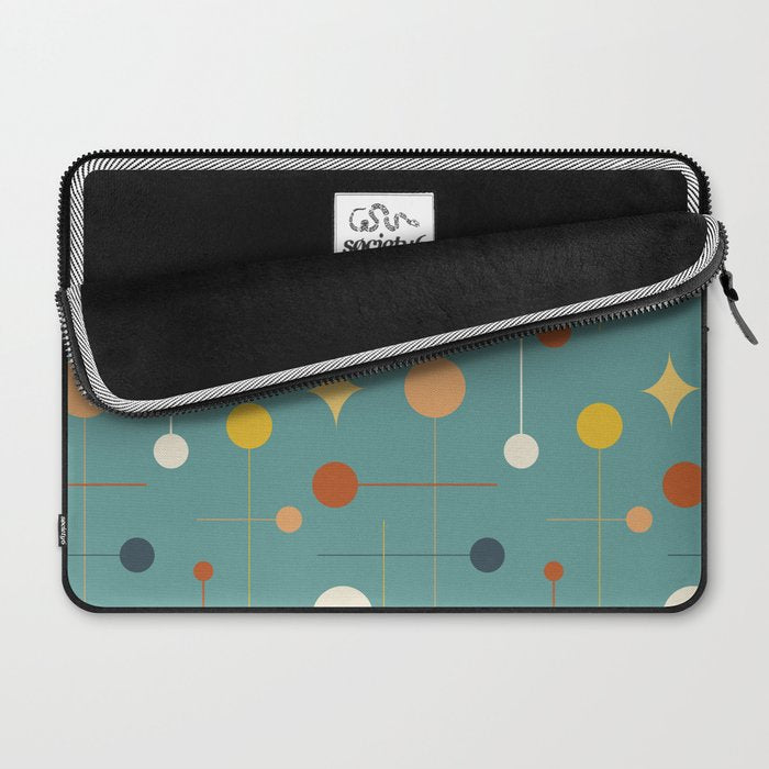 Mid Century Modern Atomic Abstract Pattern Laptop Sleeve Gallery Image 2