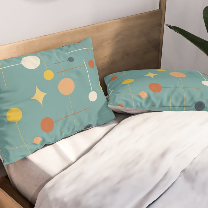 Mid Century Modern Atomic Abstract Pattern Pillow Sham Gallery Image 2