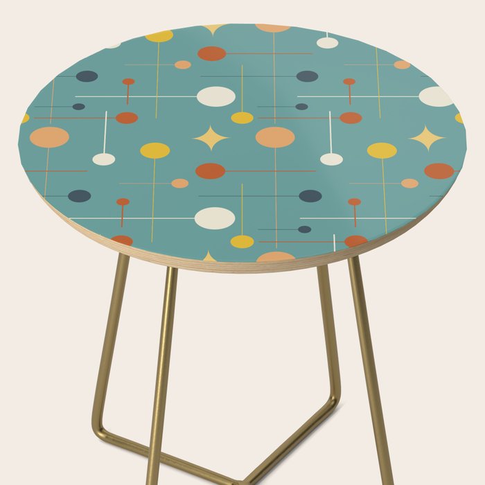 Mid Century Modern Atomic Abstract Pattern Side Table Gallery Image 2