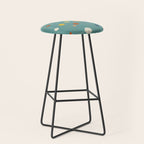 Mid Century Modern Atomic Abstract Pattern Stool Gallery Image 1