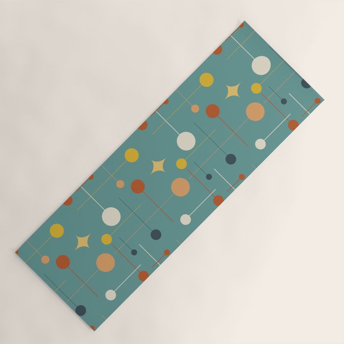 Mid Century Modern Atomic Abstract Pattern Yoga Mat Gallery Image 1
