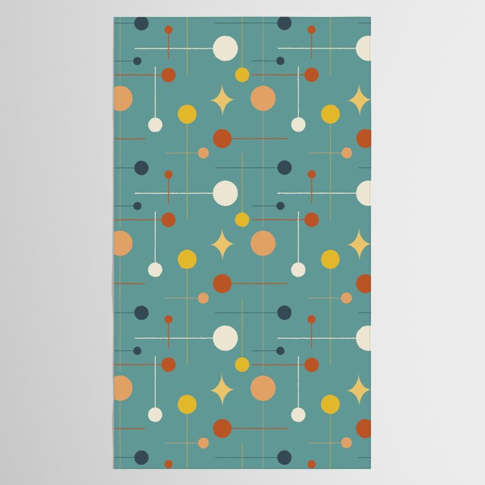 Mid Century Modern Atomic Abstract Pattern Tablecloth Gallery Image 2