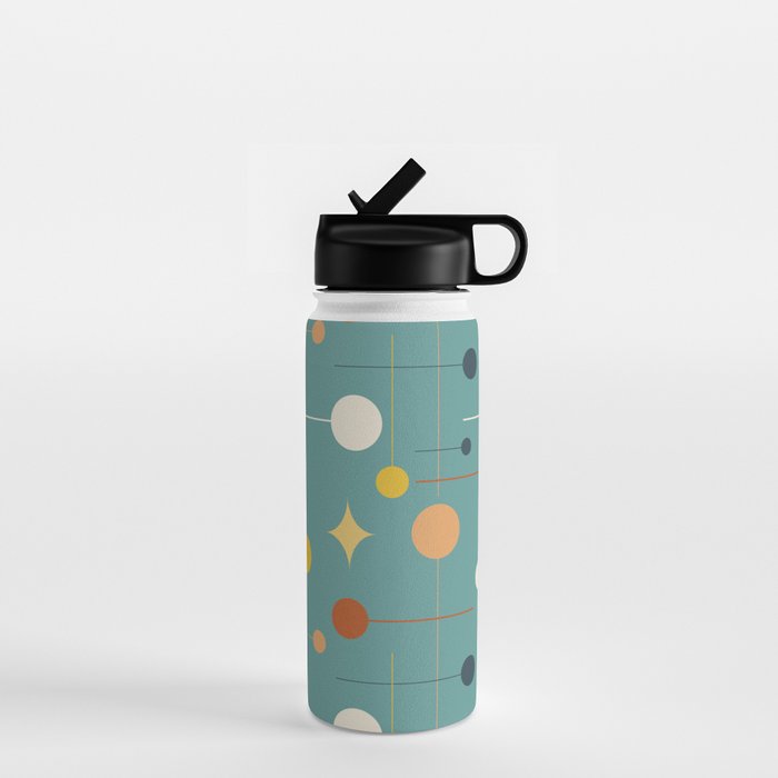 Mid Century Modern Atomic Abstract Pattern Water Bottle Gallery Image 1