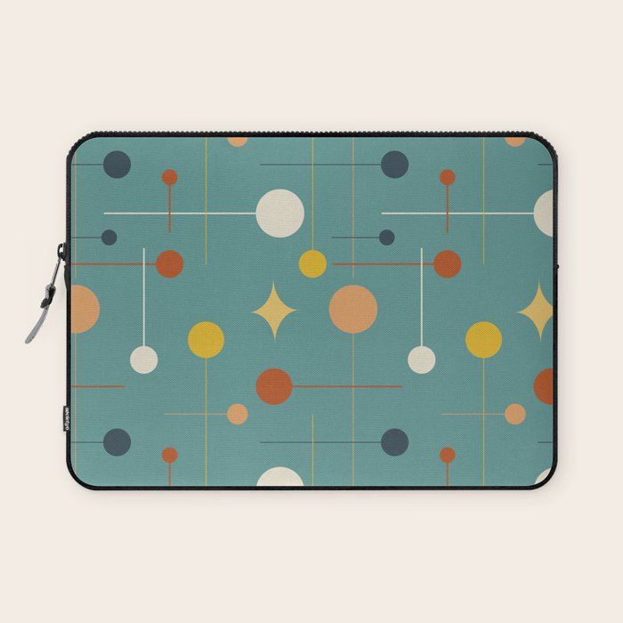 Mid Century Modern Atomic Abstract Pattern Laptop Sleeve Gallery Image 1