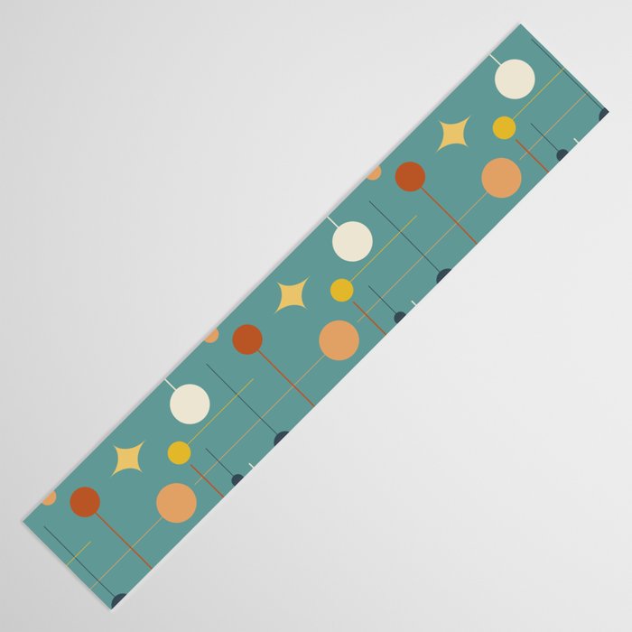 Mid Century Modern Atomic Abstract Pattern Table Runner Gallery Image 3