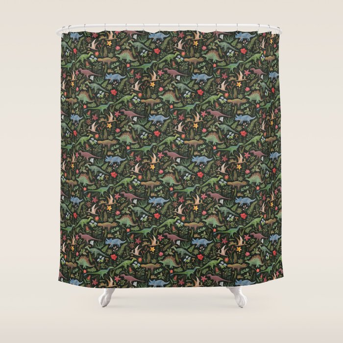 Dinosaur Jungle Shower Curtain Gallery Image 1