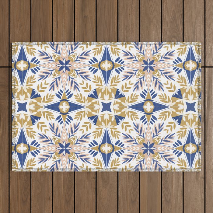 Modern circular nature tile B Outdoor Rug Gallery Image 1