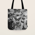 BLACK AND WHITE BUTTERFLIES | photo | sparkle and shine | wings | aesthetic | monochrome | fly  Tote Bag Gallery Image 1