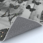 BLACK AND WHITE BUTTERFLIES | photo | sparkle and shine | wings | aesthetic | monochrome | fly  Rug Gallery Image 4