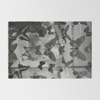 BLACK AND WHITE BUTTERFLIES | photo | sparkle and shine | wings | aesthetic | monochrome | fly  Rug Gallery Image 2