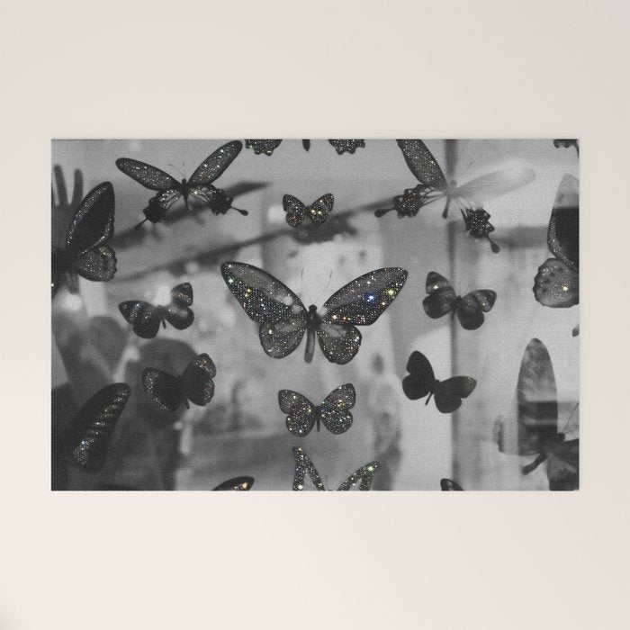 BLACK AND WHITE BUTTERFLIES | photo | sparkle and shine | wings | aesthetic | monochrome | fly  Welcome Mat Gallery Image 1