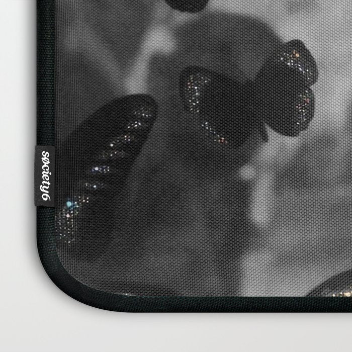 BLACK AND WHITE BUTTERFLIES | photo | sparkle and shine | wings | aesthetic | monochrome | fly  Laptop Sleeve Gallery Image 3