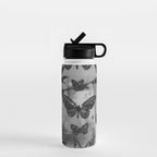 BLACK AND WHITE BUTTERFLIES | photo | sparkle and shine | wings | aesthetic | monochrome | fly  Water Bottle Gallery Image 1