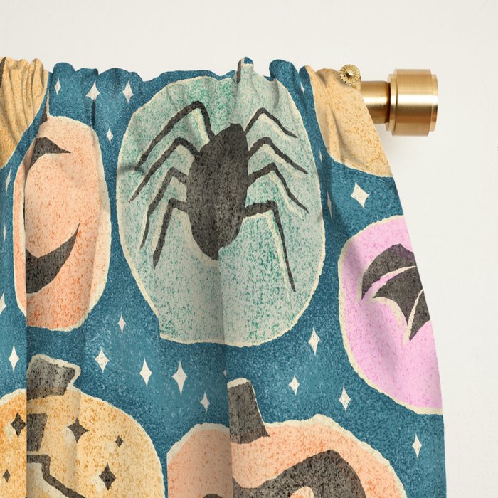 Halloween Pumpkins - dusky pastel  Window Curtain Gallery Image 2