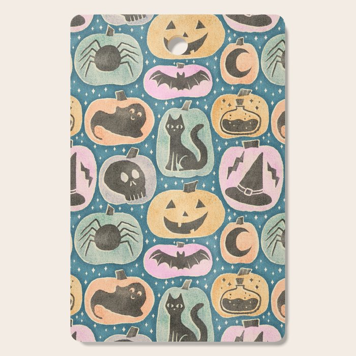 Halloween Pumpkins - dusky pastel  Cutting Board Gallery Image 1