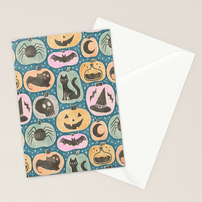 Halloween Pumpkins - dusky pastel  Stationery Card Gallery Image 2