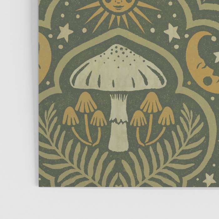 Celestial Forest Damask - fern green Poster Gallery Image 3