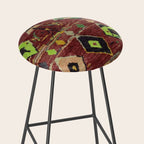 Moroccan Sunset Bohemian Geometric Pattern Stool Gallery Image 2