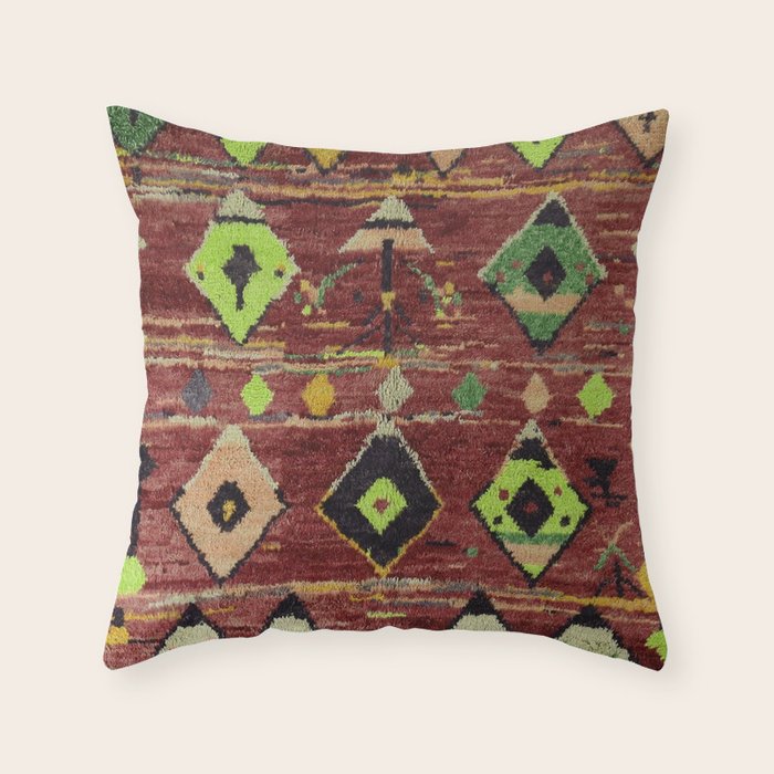 Moroccan Sunset Bohemian Geometric Pattern Throw Pillow Gallery Image 1