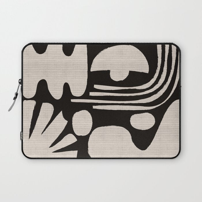 Matisse Inspired Cutouts in Black and White Laptop Sleeve Gallery Image 1