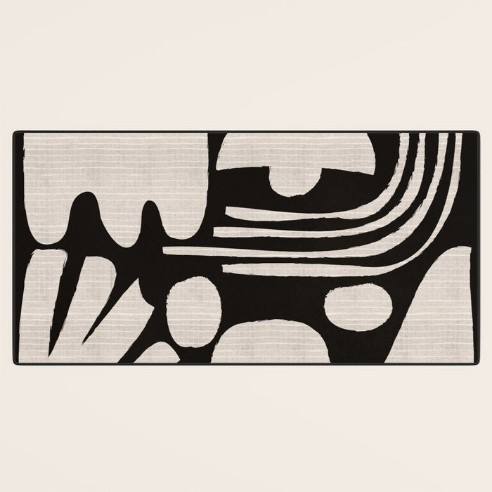Matisse Inspired Cutouts in Black and White Desk Mat Gallery Image 3