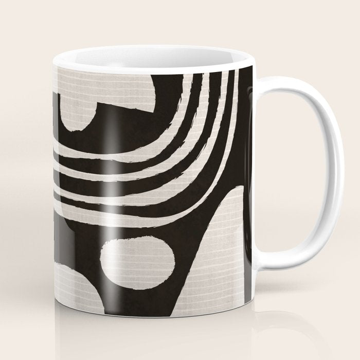 Matisse Inspired Cutouts in Black and White Coffee Mug Gallery Image 1