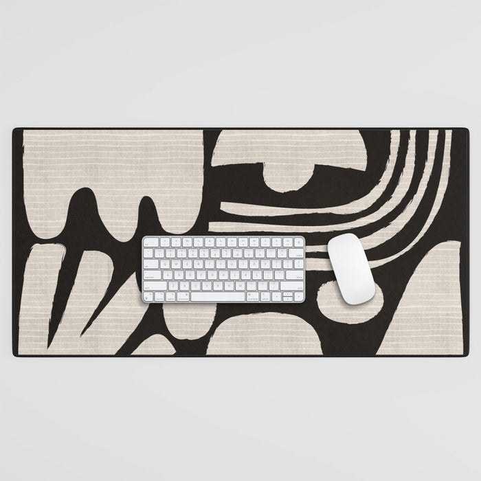 Matisse Inspired Cutouts in Black and White Desk Mat Gallery Image 1