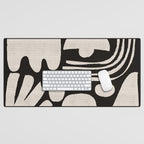 Matisse Inspired Cutouts in Black and White Desk Mat Gallery Image 1