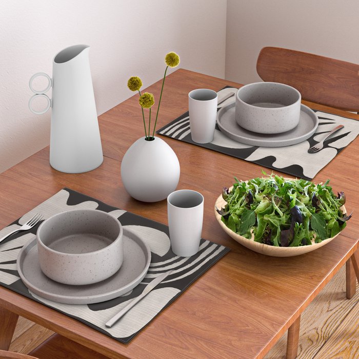 Matisse Inspired Cutouts in Black and White Placemat Gallery Image 2