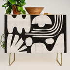 Matisse Inspired Cutouts in Black and White Credenza Gallery Image 1