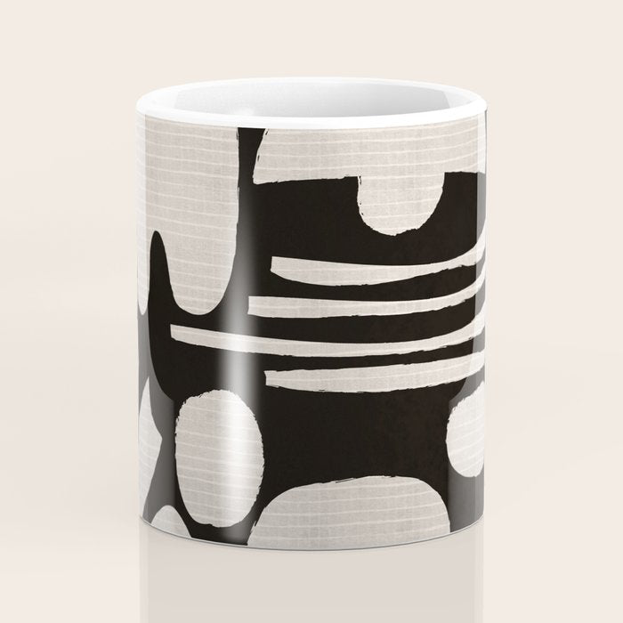 Matisse Inspired Cutouts in Black and White Coffee Mug Gallery Image 4