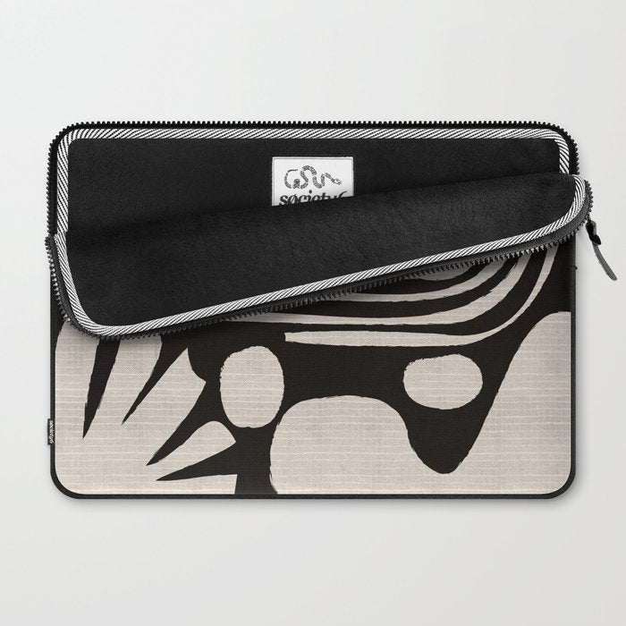 Matisse Inspired Cutouts in Black and White Laptop Sleeve Gallery Image 2