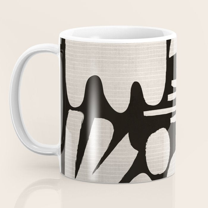 Matisse Inspired Cutouts in Black and White Coffee Mug Gallery Image 3