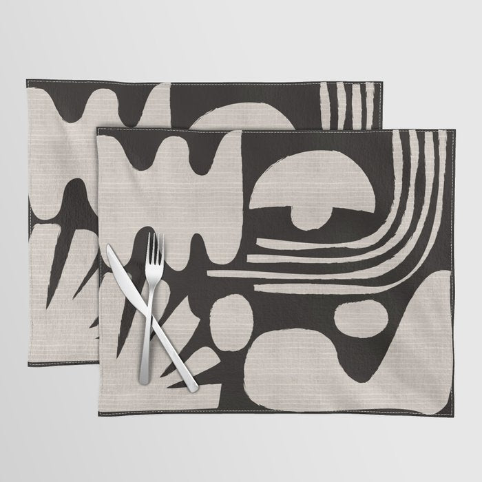 Matisse Inspired Cutouts in Black and White Placemat Gallery Image 1